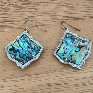 Resin Silver Abalone Shell Earrings